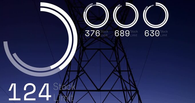 Vertical video: Animating HUD overlay over pylon as rings appear, showing Stock Limit and horizon