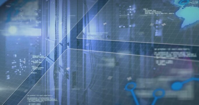 Layered HUD receiving data pulse, lines sliding, map showing, nodes pulsing, logs scrolling for ops