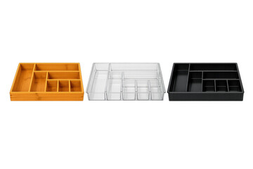 Obraz premium Drawer organizers in bamboo, plastic and acrylic for storage