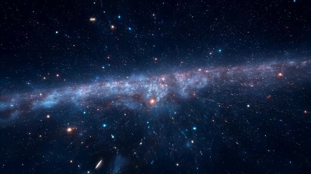 Stunning cosmic view of a spiral galaxy with vibrant stars and nebulae. A mesmerizing glimpse into the vastness of the universe and the beauty of space exploration