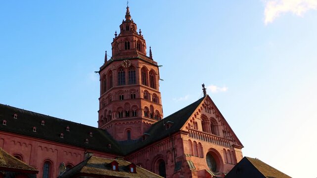 the historic german dom church of mainz 4k 25fps video
