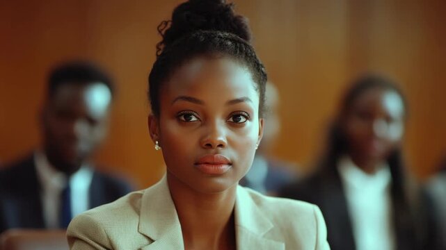 An African American woman testifying in a courtroom setting.