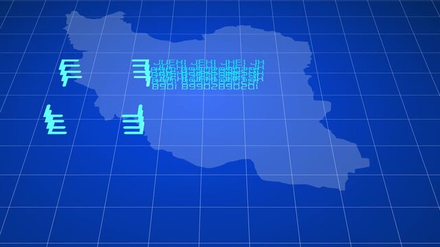 Targets on the map of Iran. Iran on the radar