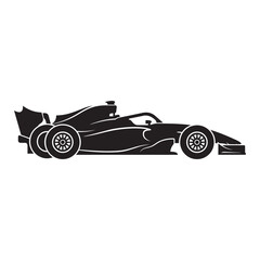 Obraz premium Racing Formula Car Side View Silhouette Vector