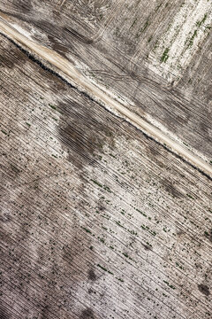 Aerial View of a Vast Open-Pit Mine in a Rural Landscape. Welzow, Germany