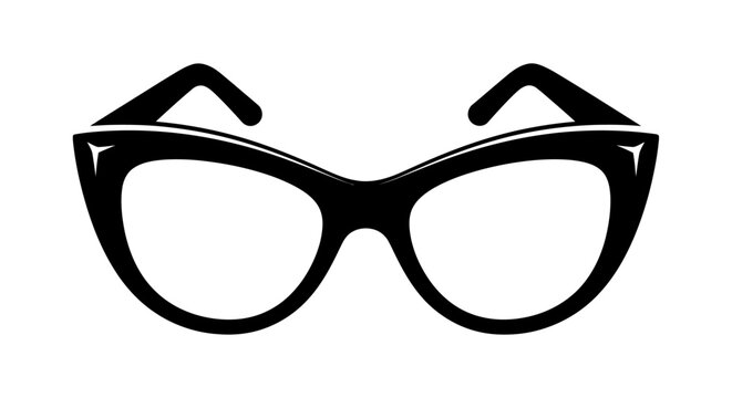 Classic Black Cat Eye Glasses - A Timeless Fashion Accessory Illustration.