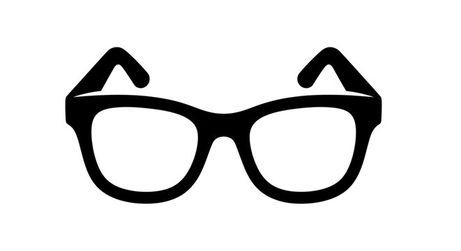 Black eyeglasses icon on white background.
