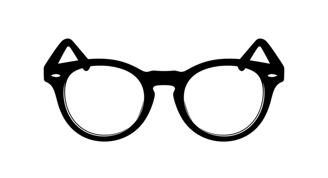 Stylish black framed glasses with unique cat ear design.