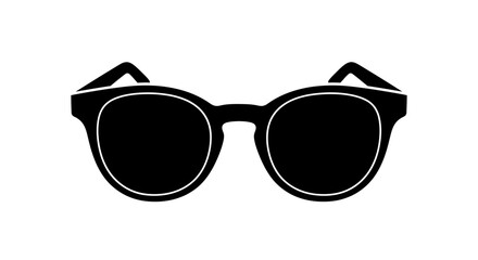 Stylish black sunglasses with round lenses on a white background. © warhan