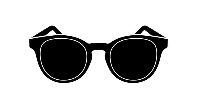 Stylish black sunglasses with round lenses on a white background.
