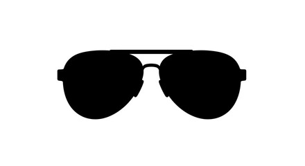 Stylish Aviator Sunglasses Silhouette on White Background. © Kaito
