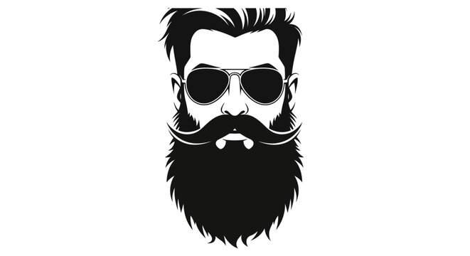 Stylish bearded man with sunglasses vector illustration.