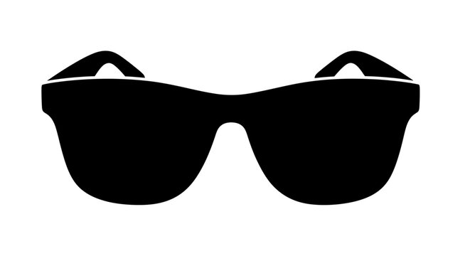 Stylish black sunglasses isolated on a white background, perfect for summer and fashion designs.