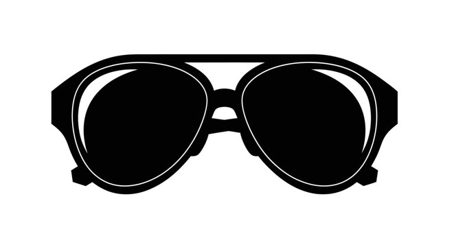 Stylish black aviator sunglasses with dark lenses.