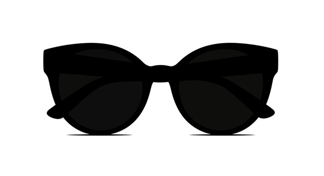 Stylish black sunglasses with dark lenses on a white background.