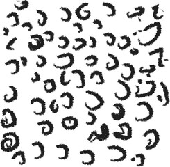 Modern black and white leopard print seamless pattern with hand drawn cheetah texture and abstract brushstroke style. © mon989044