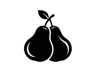 A nice silhouette of two yummy and sweet pears icon simple style