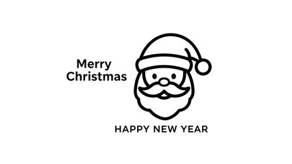 Fototapeta premium Christmas santa claus face icon design for holiday season greeting