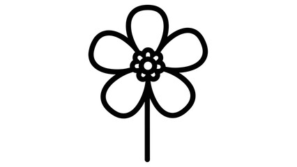 Obraz premium Simple black and white flower illustration for design projects