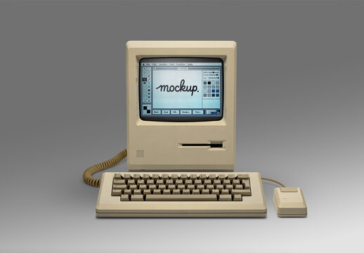 Vintage Computer Mockup - Retro Desktop Monitor