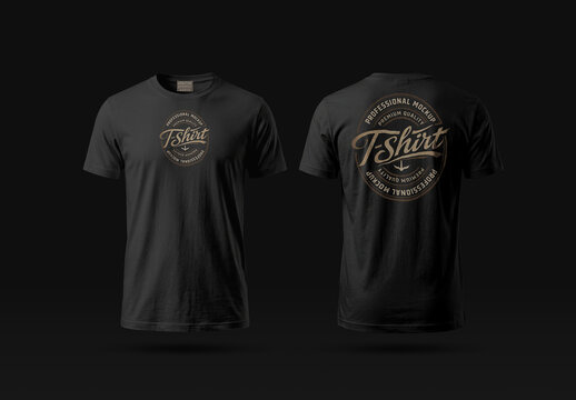 T-Shirt Mockup - Front & Back View (2 Isolated Shirts)