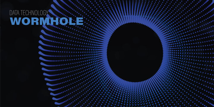 Deep space vortex visualizing wormhole data structure