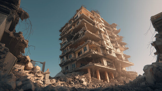 Building bombed and demolished during war