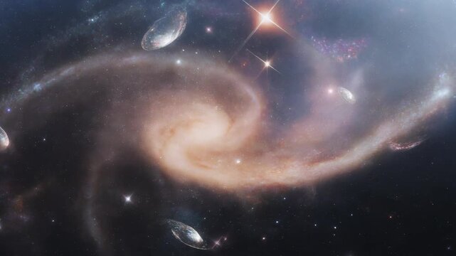 Spiral galaxy in deep space exploration.