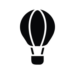Fototapeta premium A black silhouette of a hot air balloon is depicted against a white background.