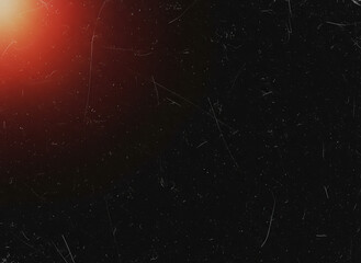 Vintage Film Texture with Dust Scratches and Red Light Leak Overlay