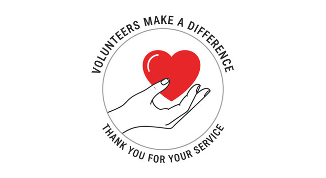 Volunteer appreciation thank you service logo.