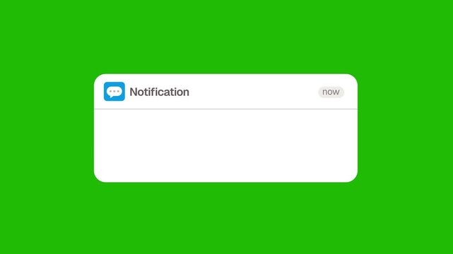 Notification Message Popup Animation on Green Screen
App Alert Box Motion Graphic for UI and Mobile Interface