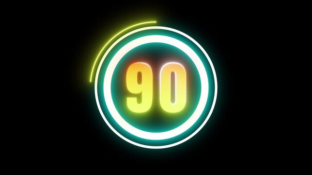 animated 120 second countdown with target symbol on transparent background