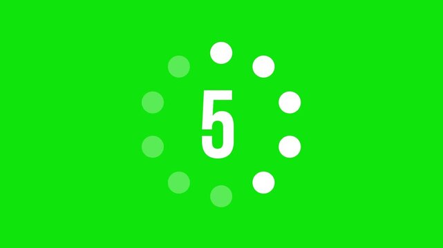 10 Second Countdown Timer Animation on Green Screen Fast Timer Motion Graphic for Intro and Quick Countdown Use