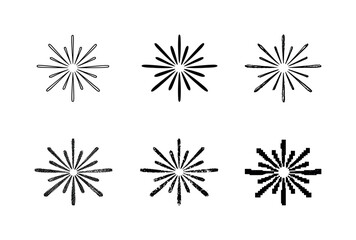Obraz premium Radiating firework burst with central spark and sharp light rays spreading outward, used as a celebration and excitement symbol |