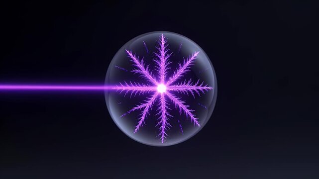 Glowing Plasma Ball with Electric Currents and Lightning Strikes in Dark Space