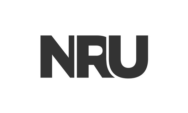 NRU logo design template with strong and modern bold text. Initial based vector logotype featuring simple and minimal typography. Trendy company identity.