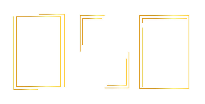 set of diffrent rectangle gold frames 