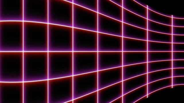 Abstract red background with squares grid line animation, animated waving white wireframe grid, seamless loop motion for high-energy technology and digital infrastructure presentations