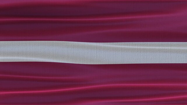 Latvia flag waving in the wind with high quality fabric texture