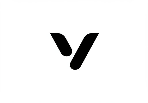 Black Letter V Logo Design Element.