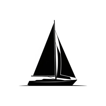 Black Silhouette of a Sailboat.