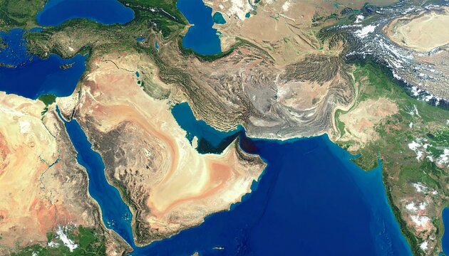 Carte strat&eacute;gique du Moyen-Orient, d&eacute;troit Ormuz