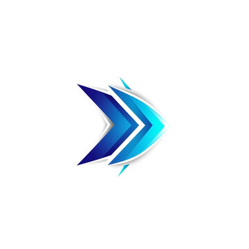 Blue Arrow Logo Design Element.