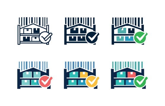 Concept illustrating automated stock supervision through an abstract depot structure merged with barcode lines and a subtle