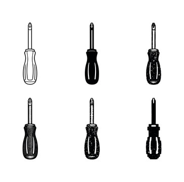 Phillips screwdriver tool with cross tip and ergonomic handle designed for assembling and repairing hardware | Create ONE image