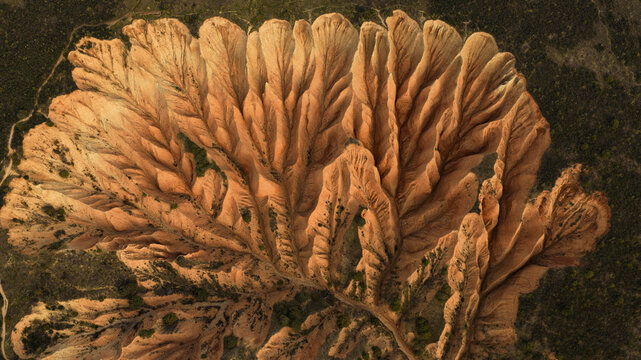 Aerial view of Mingo Negro Badlands in Guadalajara Spain