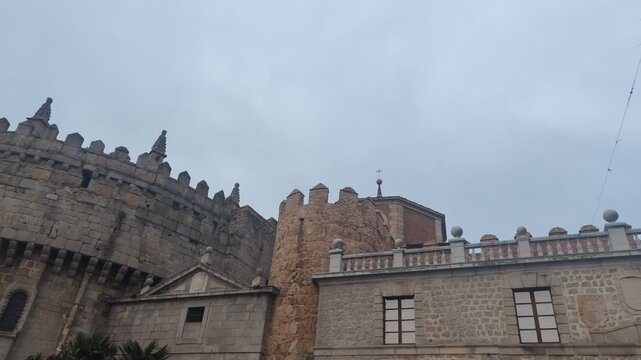 Avila cathedral fortified walls in spain