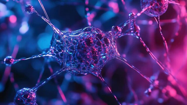 Abstract illustration of neuron pathways and synapses