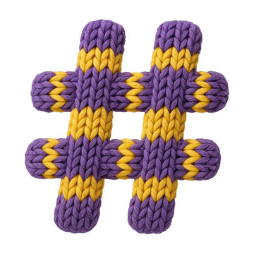 PNG Knitted hashtag symbol design